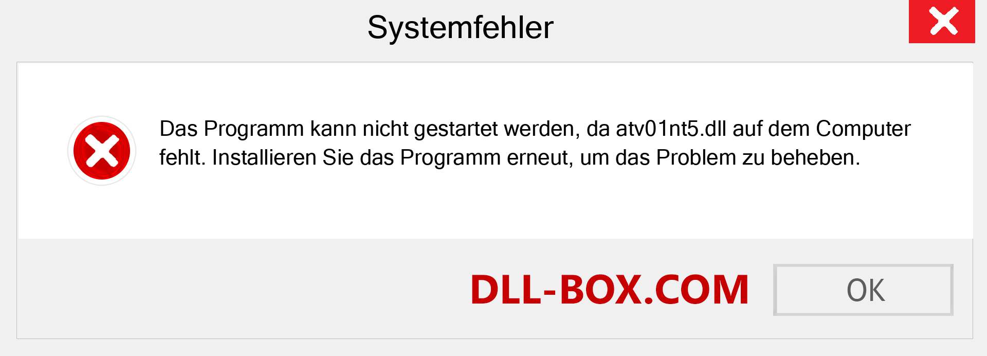 atv01nt5.dll-Datei fehlt?. Download für Windows 7, 8, 10 - Fix atv01nt5 dll Missing Error unter Windows, Fotos, Bildern