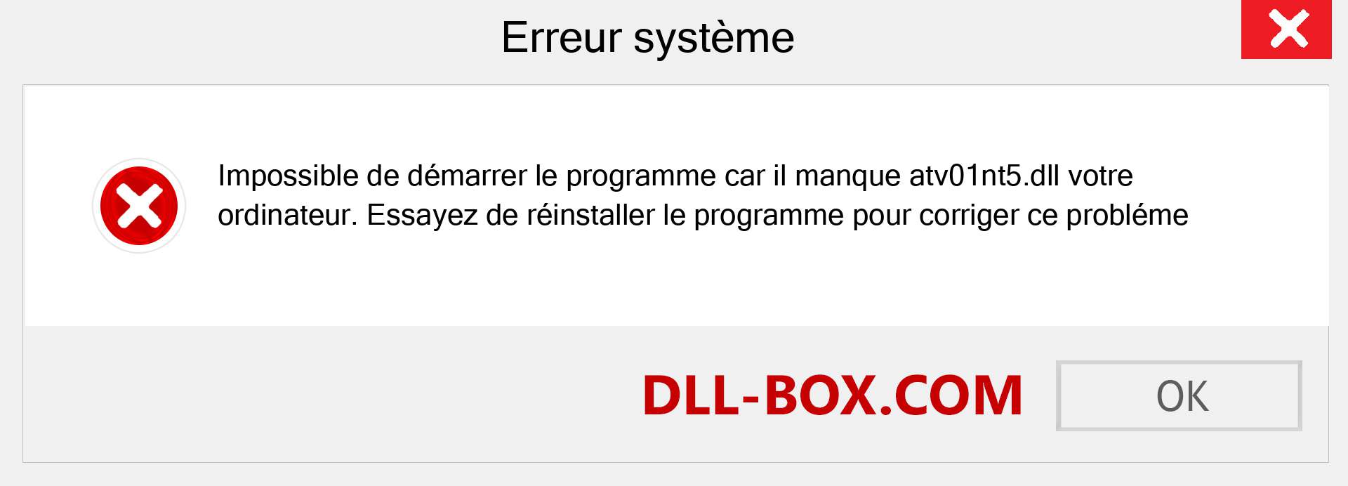 Le fichier atv01nt5.dll est manquant ?. Télécharger pour Windows 7, 8, 10 - Correction de l'erreur manquante atv01nt5 dll sur Windows, photos, images